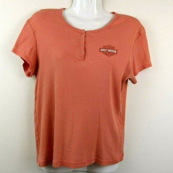 Harley-Davidson Tops - Harley Davidson Orlando Button Short Sleeve Blouse